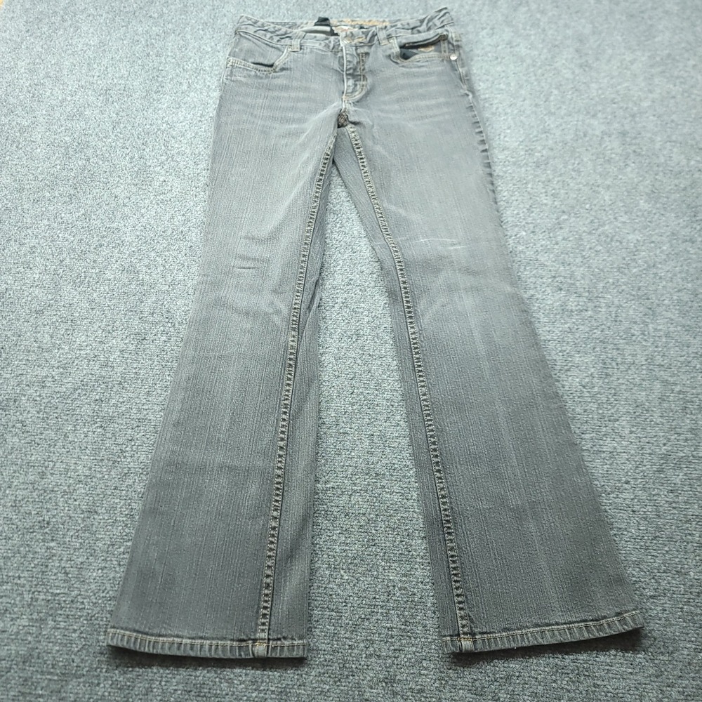 Harley-Davidson Womens Gray Bootcut Jeans 4 99024-08VW Faded Biker Denim